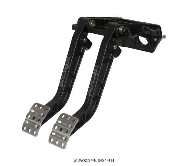 Wilwood - Wilwood Adjustable-Tandem Dual Pedal - Brake / Clutch - Fwd. Swing Mount - 7.0:1 - Black E-Coat