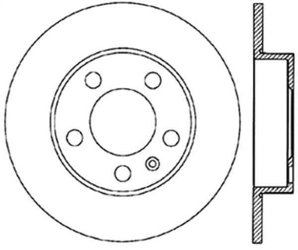 StopTech - StopTech Power Slot 3/99-06 Audi TT (exc Quattro) / 12/98-10 VW Golf Right Rear Slotted CRYO Rotor