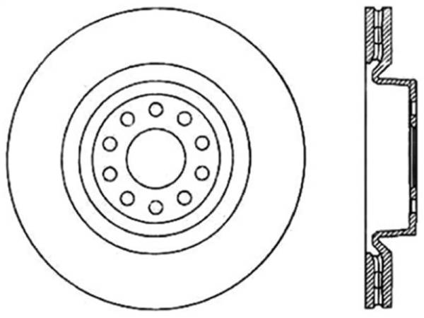 StopTech - StopTech 04-09 Audi S4 Front Right Cryo Slotted Sport Brake Rotor