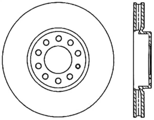 StopTech - StopTech Power Slot 05-10 VW Jetta (except Wagon) Front Right Slotted CRYO Rotor