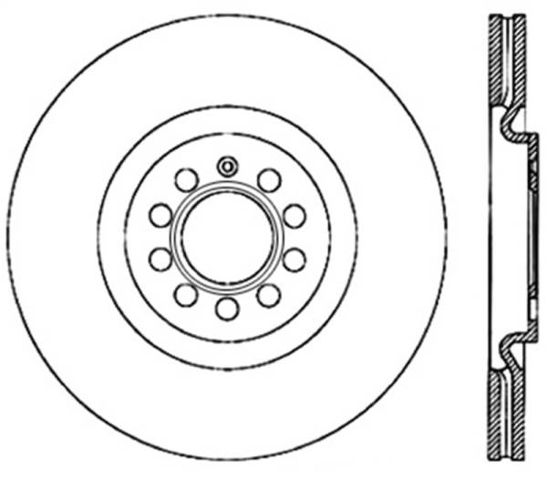 StopTech - StopTech Power Slot 09 VW CC (Passat CC) / 06-09 Passat Front Left CRYO-STOP Slotted Rotor