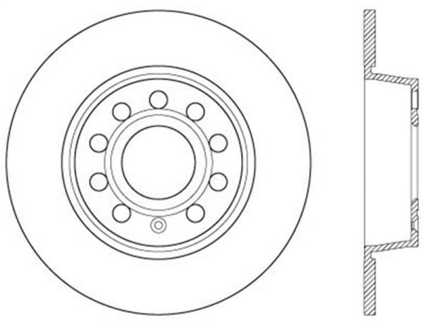 StopTech - StopTech 06-10 Audi A3/08-10 TT / 06-09 VW GTI Mk V Cryo-Stop Left Rear Slotted Rotor