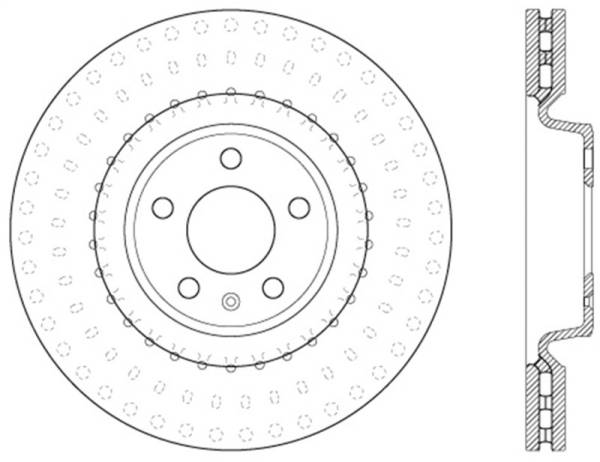 StopTech - StopTech 12-13 Audi A6 Quattro/11-12 A7 Quattro / 10-13 S4 Front Left Cryo Slotted Rotor