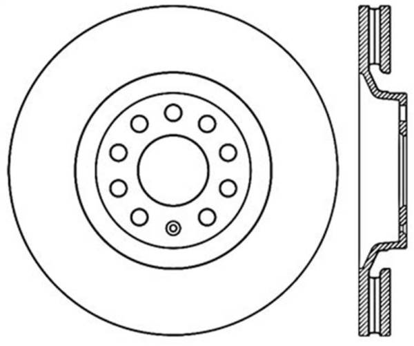 StopTech - StopTech 01-09 Audi A4 Sport Slotted & Drilled Front Left Cyro Rotor