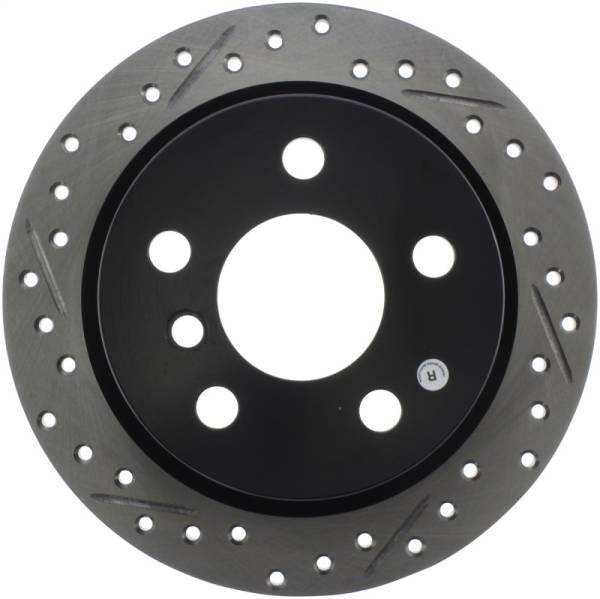 StopTech - StopTech 14-15 Mini Cooper Base Slotted & Drilled Rear Right Rotor