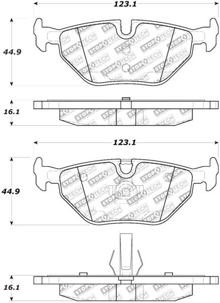 StopTech - StopTech Street Select Brake Pads w/Hardware - Rear