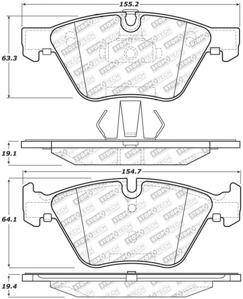 StopTech - StopTech 06-16 BMW 325i Street Select Brake Pads - Front