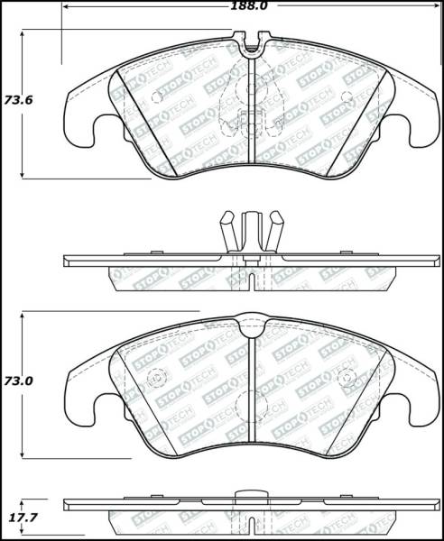 StopTech - StopTech Street Select 08-17 Audi A5 Front Brake Pads