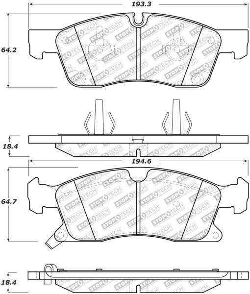 StopTech - StopTech 11-20 Jeep Grand Cherokee Street Select Front Brake Pads