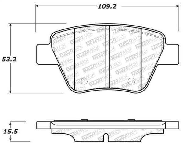 StopTech - StopTech 10-12 Audi A3 Street Select Rear Brake Pads