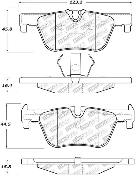 StopTech - StopTech Street Select Brake Pads w/Hardware - Rear