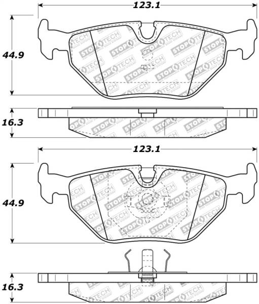 StopTech - StopTech Street Touring 87-99 BMW M3 / 89-93 M5 Rear Street Street Touring Brake Pads