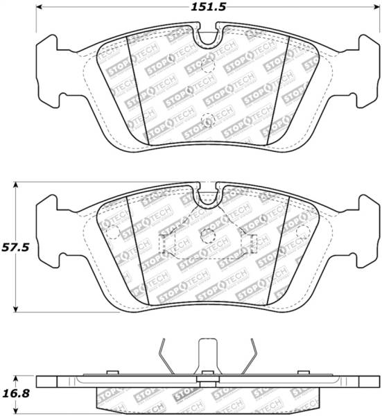 StopTech - StopTech 96-02 BMW Z3 / 03-08 Z4 / 97-00 323 Front Brake Pads