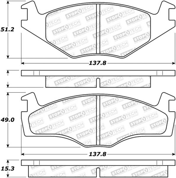 StopTech - StopTech 85-93 Volkswagen Cabriolet Street Performance Front Brake Pads