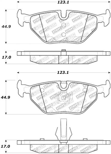 StopTech - StopTech Street Touring 01-02 BMW Z3 / 03-09 Z4 / 10/90-07 3 Series Rear Brake Pads