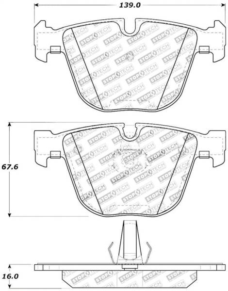 StopTech - StopTech Street Touring 06-09 BMW M5 E60 / 07-09 M6 E63/E63 Rear Brake Pads