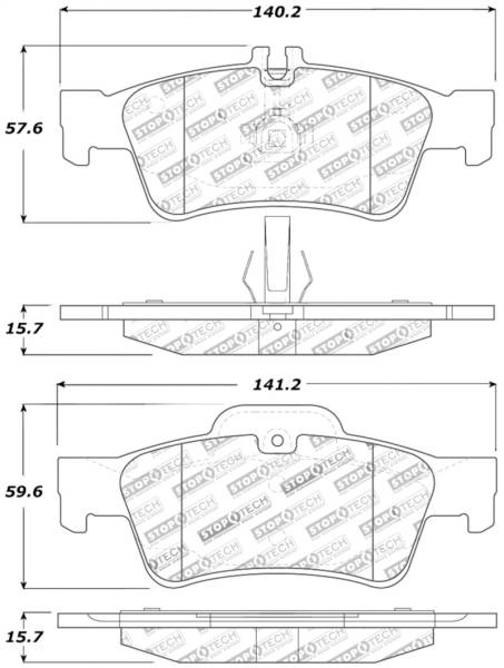 StopTech - StopTech Street Touring Mercedes Benz Rear Brake Pads