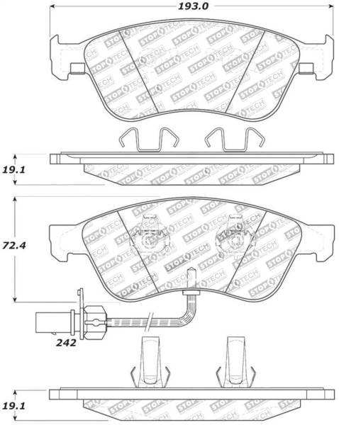 StopTech - StopTech Street Touring 07-10 Audi S6/S8 Front Brake Pads