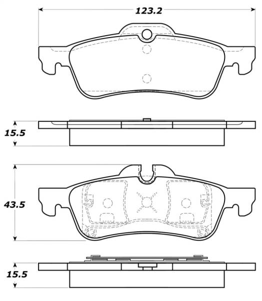 StopTech - StopTech Street Touring 02-06 Mini Rear Brake Pads