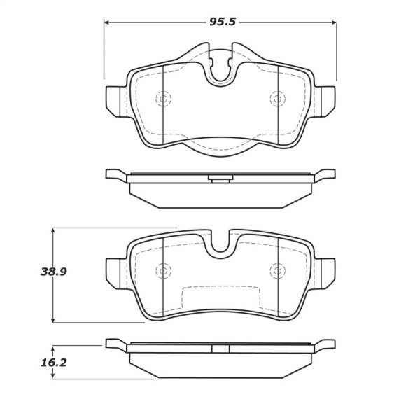 StopTech - StopTech Street Touring 07-09 Mini Cooper/Cooper S Rear Brake Pads