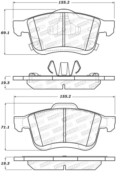 StopTech - StopTech Street Brake Pads - Front/Rear