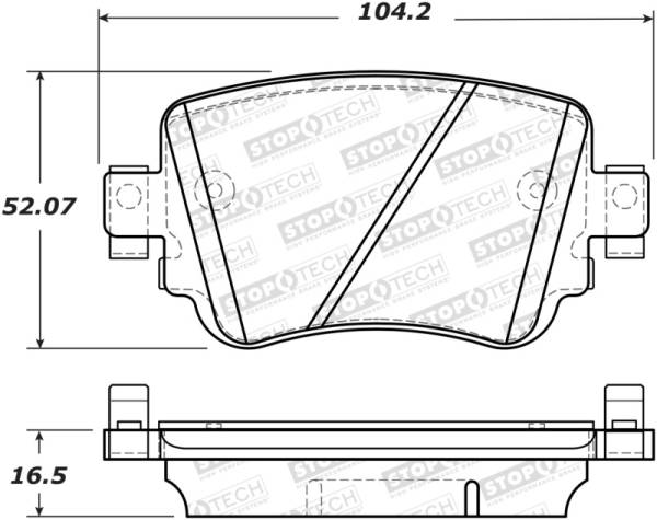 StopTech - StopTech 14-19 Volkswagen GTI Rear Street Brake Pads w/Shims