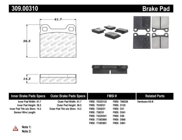 StopTech - StopTech Performance 98-04 Volvo C70/98-00 V70 Rear Brake Pads