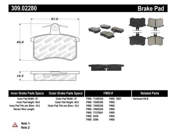 StopTech - StopTech Performance 96-2/97 Audi A4 / 96-01 A4 Quattro / 95-98 A6 Rear Brake Pads