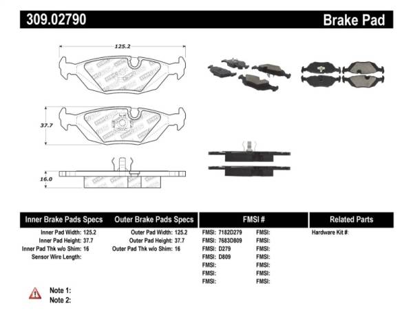 StopTech - StopTech Performance Rear Brake Pads