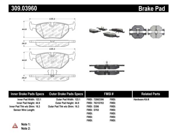 StopTech - StopTech Performance 87-99 BMW M3 / 89-93 M5 / 98-02 Z3 Rear Street Performance Brake Pads