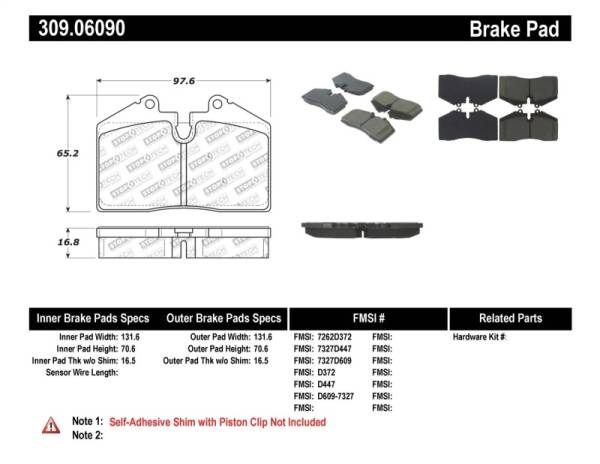 StopTech - StopTech Performance ST-40 4 Piston Front Caliper Brake Pads