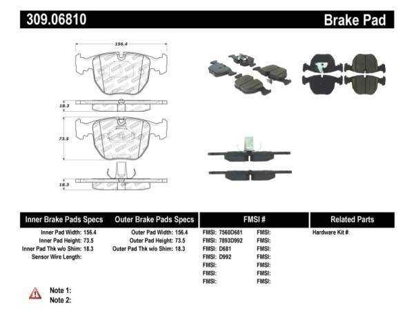 StopTech - StopTech Performance 00-04 BMW M5 E39 / 00-06 X5 / 03-05 Range Rover HSE Front Brake Pads