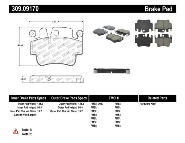 StopTech - StopTech Performance 00-07 Porsche Boxster S / 06-07 Cayman / 99-05 911 Carrera Front Brake Pads