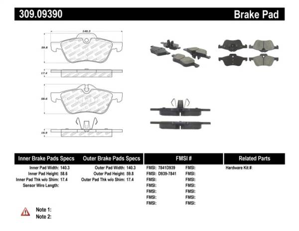 StopTech - StopTech Performance 02-06 Mini Front Brake Pads