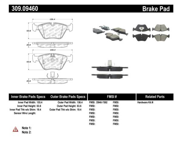 StopTech - StopTech Performance 04-09 BMW X3 (E38) / 06-09 Z4 3.0Si (E86) / 00-07 330 Series Front Brake Pads