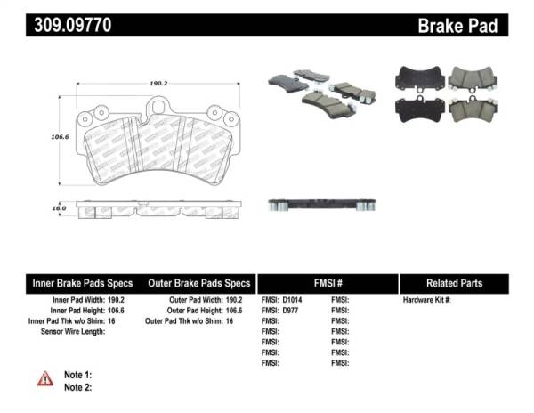 StopTech - StopTech Performance Porsche Brake Pads