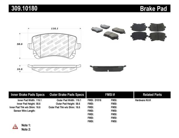 StopTech - StopTech Performance 07-09 Audi RS4 Rear Pads