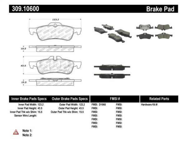 StopTech - StopTech Performance 02-06 Mini Rear Brake Pads