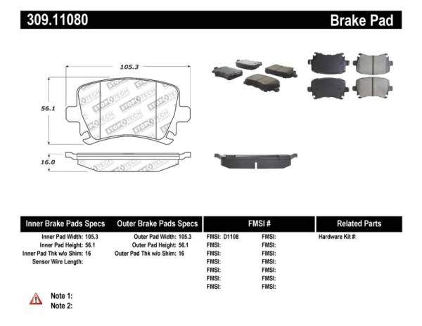 StopTech - StopTech Performance 06-09 Audi A3 / 05-09 Audi A4/A6 / 08-09 Audi TT / 06-09 VW GTI / 06-09 Jetta