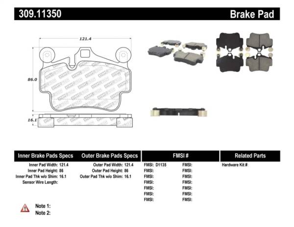 StopTech - StopTech Performance 09-10 Porsche Boxster / 08-10 Boxster S/Cayman / 05-08 911 Front Brake Pads