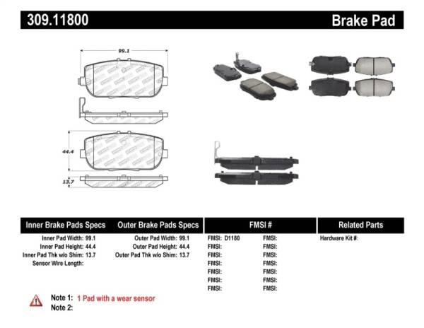 StopTech - StopTech OE Fit Rear Sport Brake Pads