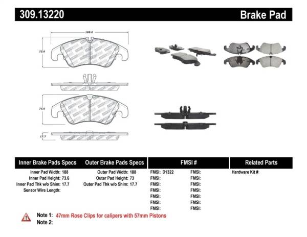 StopTech - StopTech Performance 08-10 Audi A5 / 10 S4 / 09-10 Audi A4 (except Quattro) Front Brake Pads