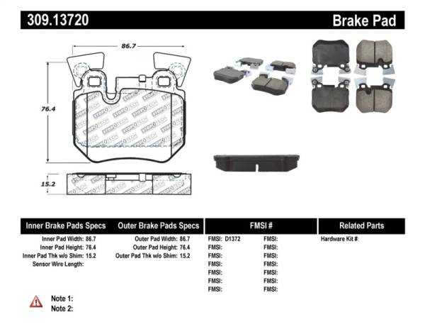 StopTech - StopTech Performance 08-09 BMW 128i/135i Coupe Rear Brake Pads