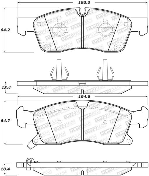 StopTech - StopTech Performance 11-12 Dodge Durango Front Brake Pads