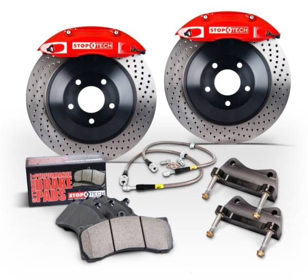 StopTech - StopTech 15-18 Audi A3 Front BBK w/Black ST-41 Calipers 328x25mm Slotted Rotors