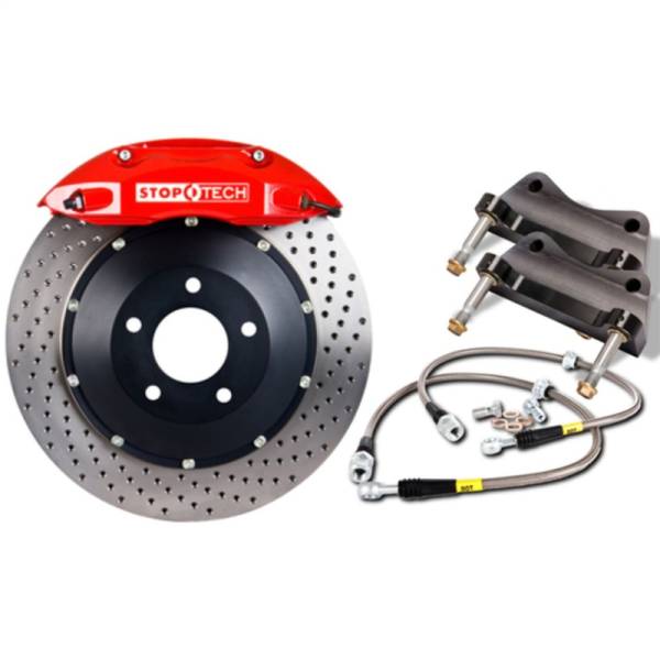 StopTech - StopTech BBK 01-07 BMW M3 (E46) Rear ST-40 Red Caliper Drilled 355x32mm Rotors