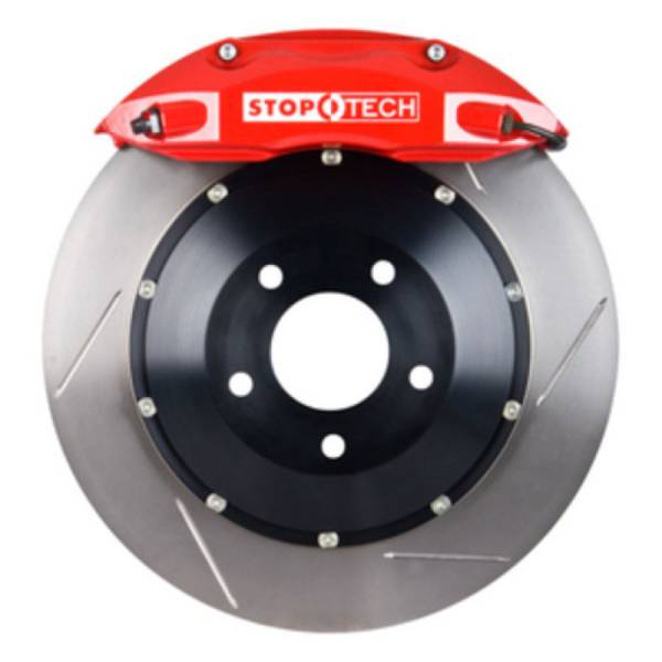 StopTech - StopTech BBK 07-09 BMW 335i/335d Rear 345x28 Slotted 2pc Rotors ST-40 Red Calipers