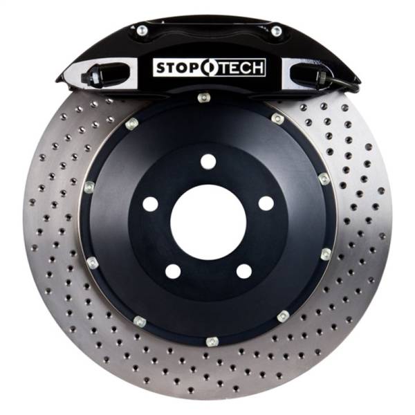 StopTech - StopTech Porsche 911 05-10 Carrera Front BBK ST-40 Caliper Black / 2pc Drilled 355x32mm Rotor