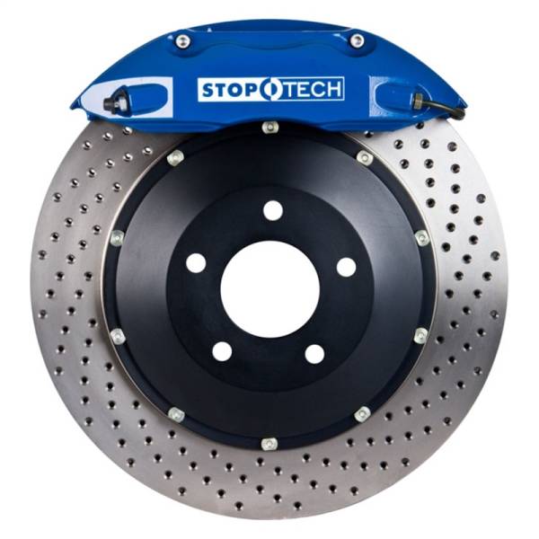 StopTech - StopTech 06-10 VW Golf/Jetta Front BBK ST-40 Caliper Blue / 2pc Drilled 328x28mm Rotor