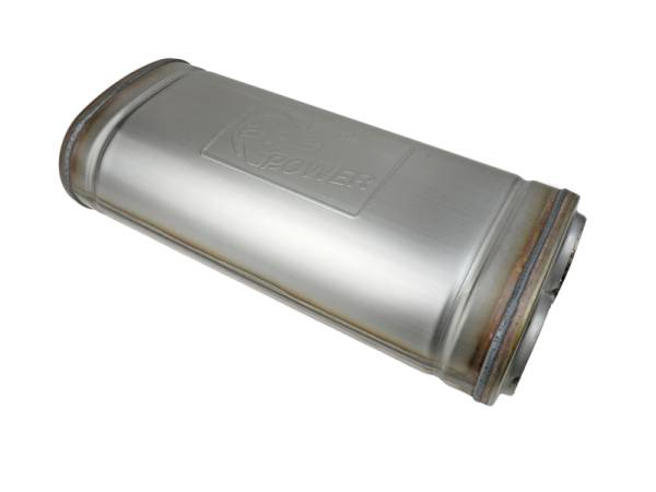 aFe - aFe MACH Force-Xp 409 SS Muffler 3in Dual Inlet/Dual Outlet 5in H x 8in W x 18in L - Oval Body